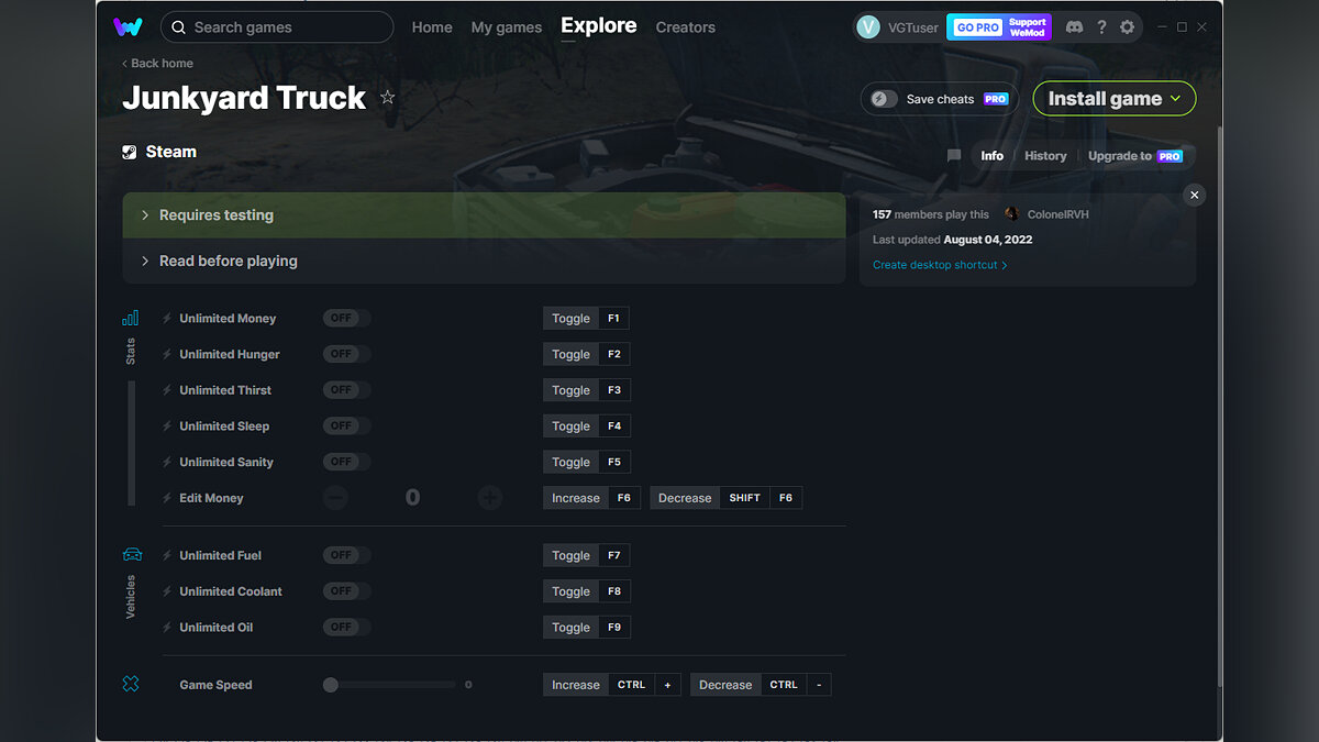 Junkyard Truck — Трейнер (+10) от 04.08.2022 [WeMod]