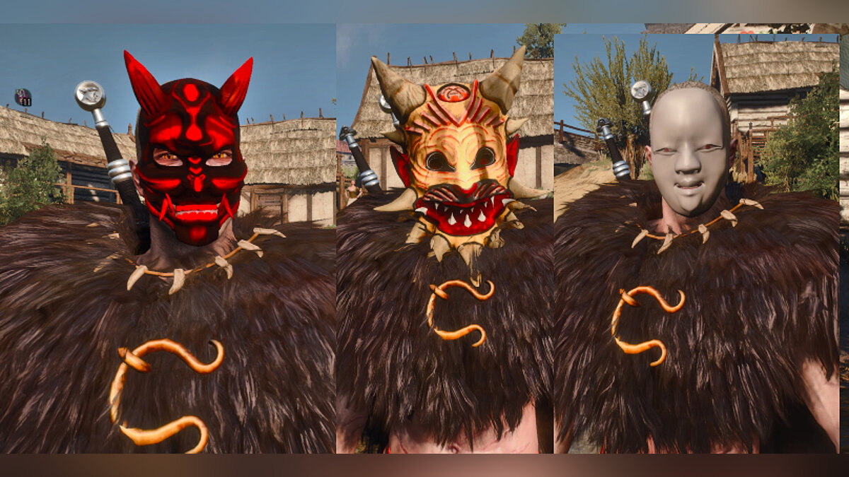 The Witcher 3: Wild Hunt - Complete Edition — Восточные маски из дерева для Геральта