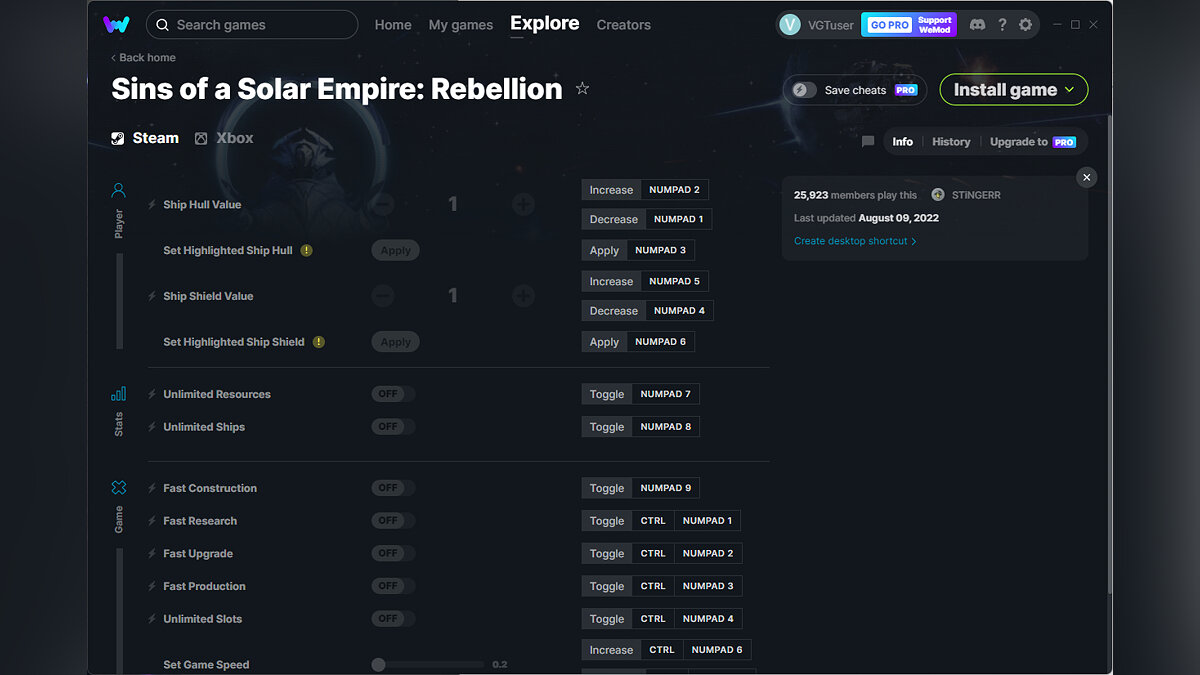 Sins of a Solar Empire: Rebellion — Трейнер (+12) от 09.08.2022 [WeMod]