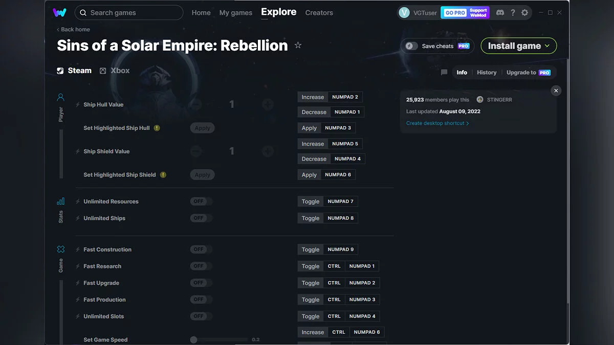 Sins of a Solar Empire: Rebellion — Трейнер (+12) от 09.08.2022 [WeMod]