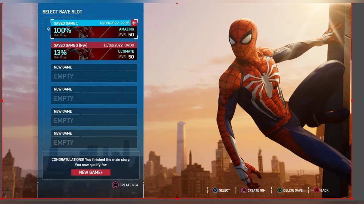 Marvel&#039;s Spider-Man Remastered — Файл сохранения с PS 4