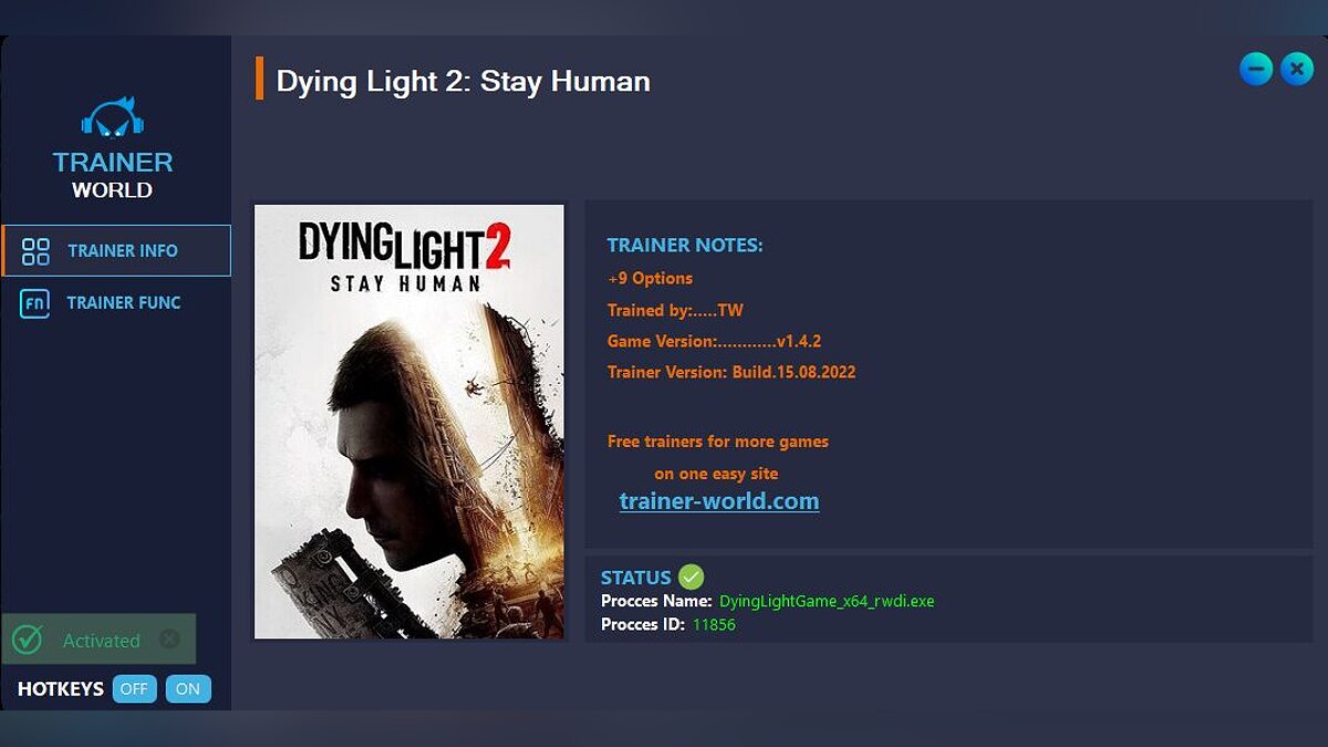 Dying Light 2 Stay Human — Трейнер (+9) [v1.4.2] 