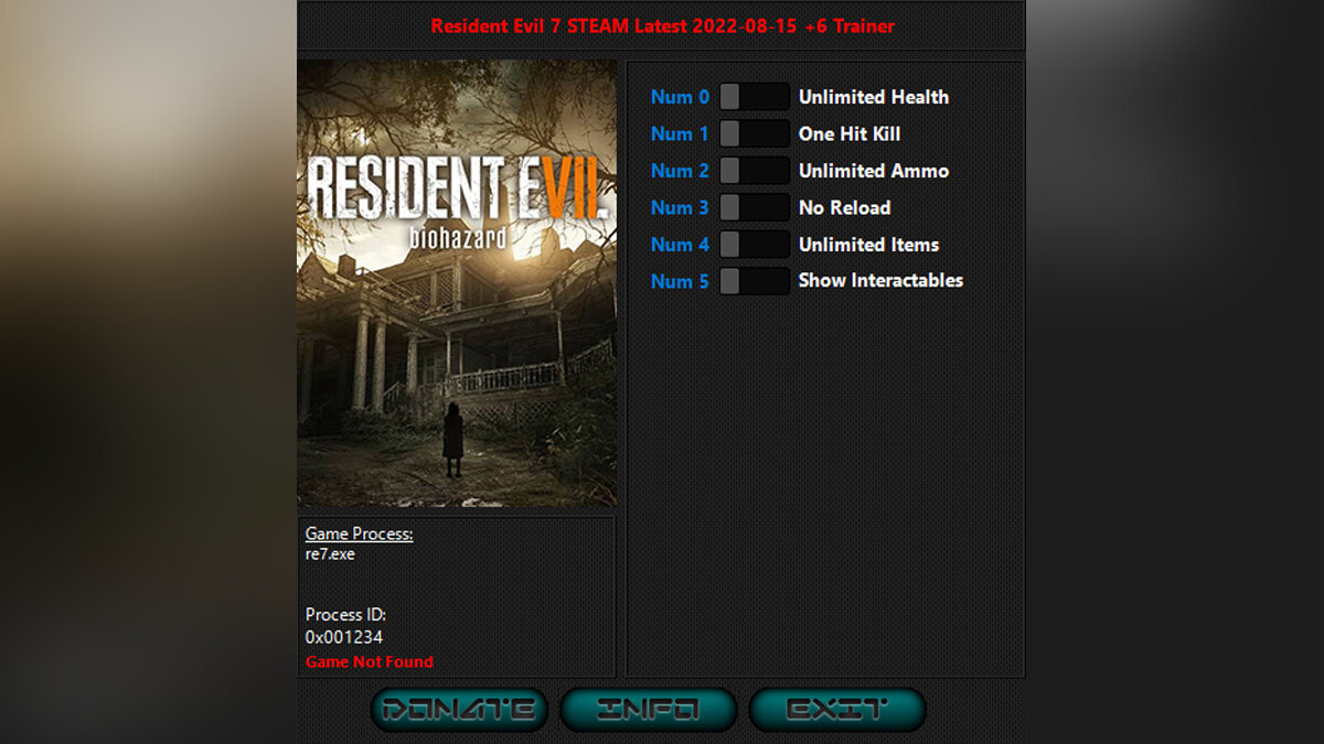 Resident Evil 7: Biohazard — Трейнер (+6) [UPD: 15.08.2022]