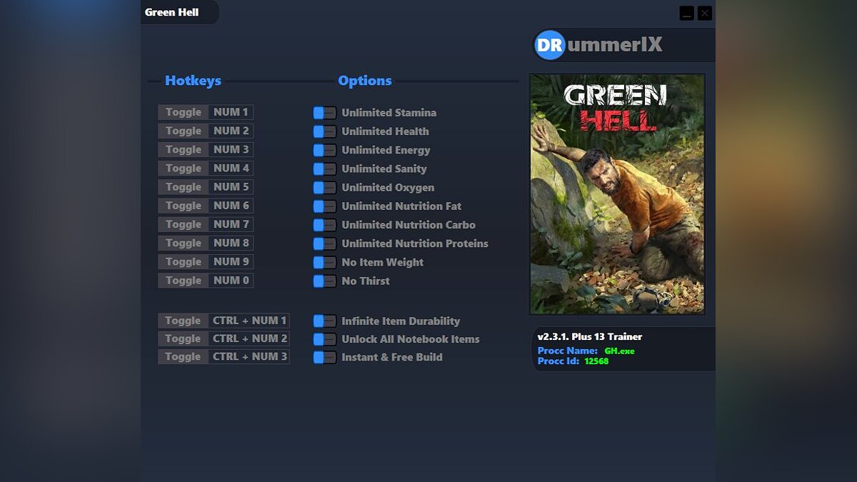 Green Hell — Трейнер (+13) [Game Version: 2.3.1] 