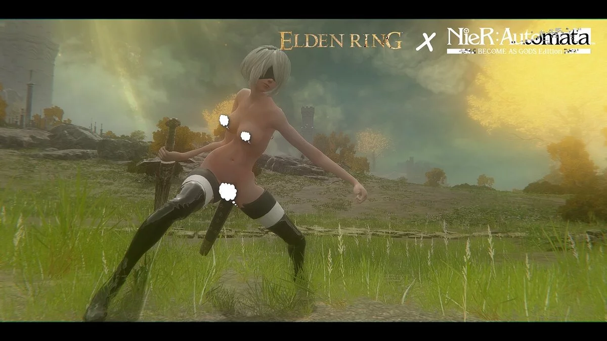 Elden Ring — Голая 2B из игры Nier Aitomata