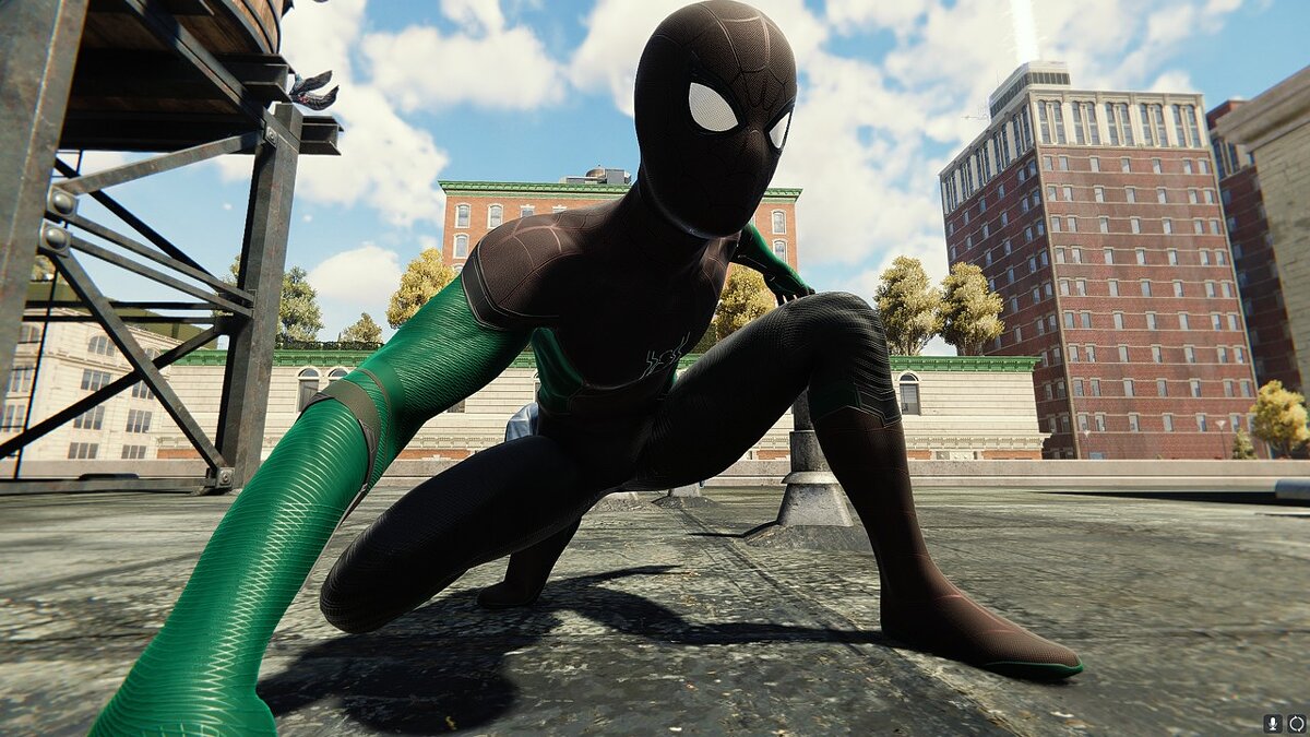 Marvel&#039;s Spider-Man Remastered — Лесной костюм (зеленый и черный)