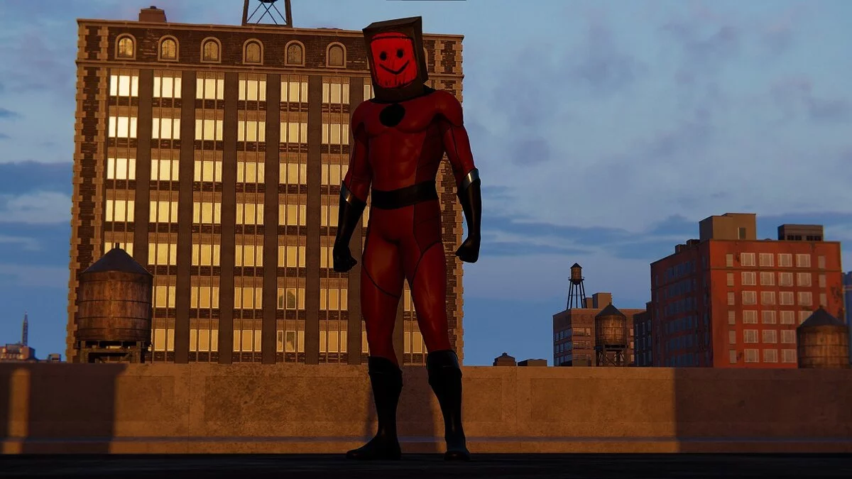 Marvel's Spider-Man Remastered — Красный мешочник со смайликом