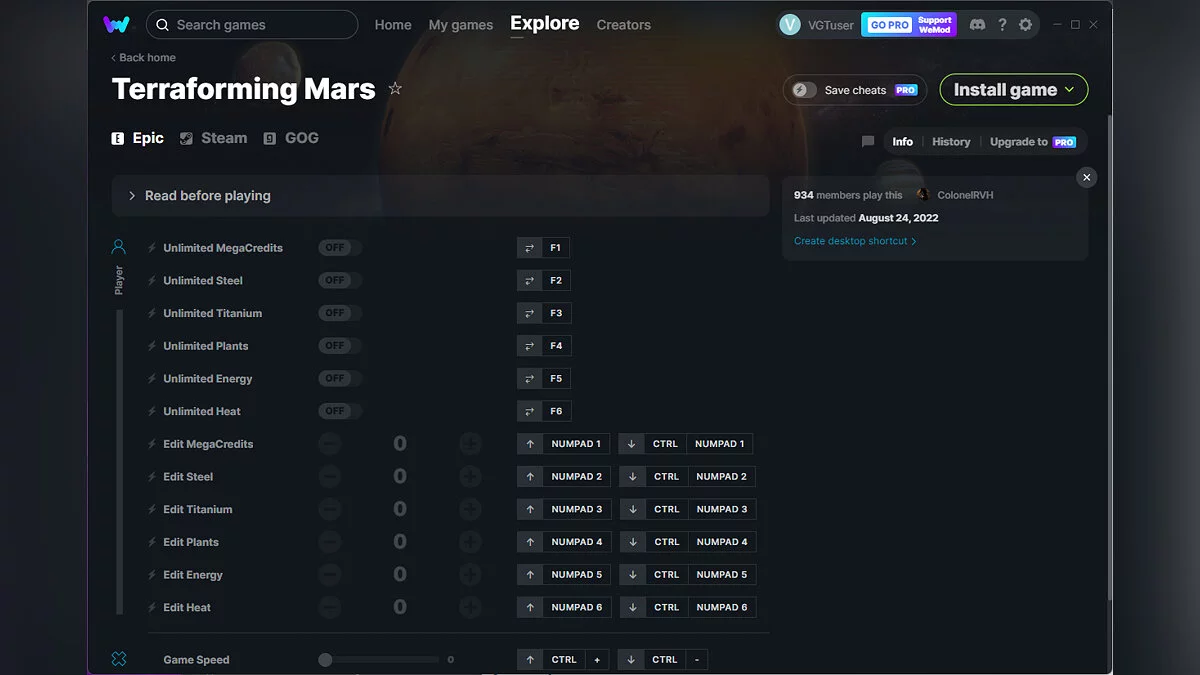 Terraforming Mars — Трейнер (+13) от 24.08.2022 [WeMod]