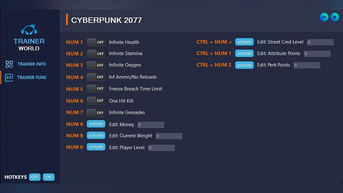 Cyberpunk 2077 — Трейнер (+13) [v1.52 Fix]