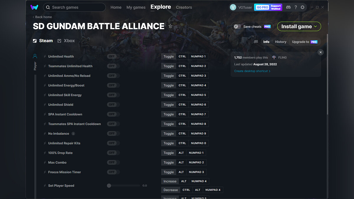 SD Gundam Battle Alliance — Трейнер (+26) от 28.08.2022 [WeMod]