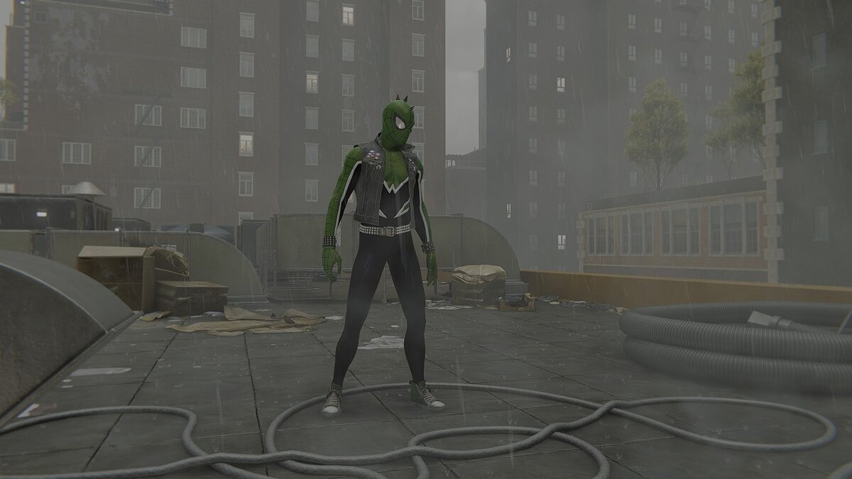Marvel&#039;s Spider-Man Remastered — Зеленый костюм в стиле панка