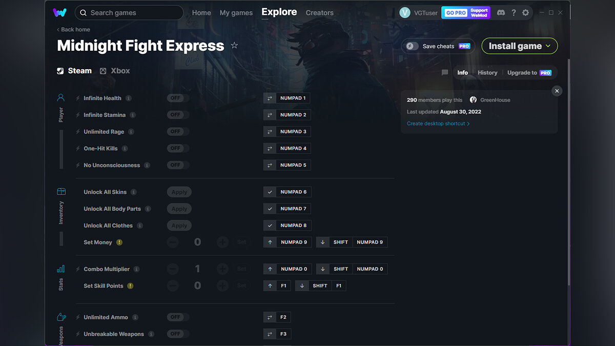Midnight Fight Express — Трейнер (+14) от 30.08.2022 [WeMod]