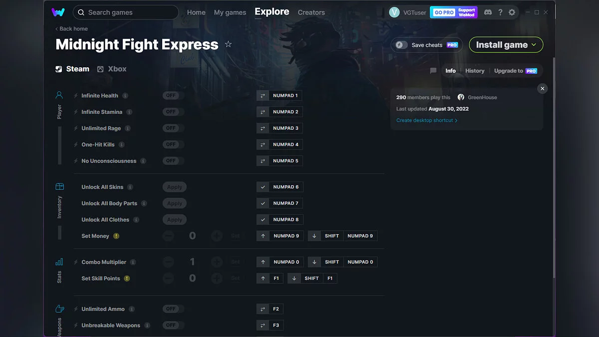 Midnight Fight Express — Трейнер (+14) от 30.08.2022 [WeMod]