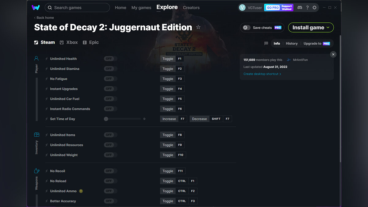 State of Decay 2: Juggernaut Edition — Трейнер (+16) от 31.08.2022 [WeMod]