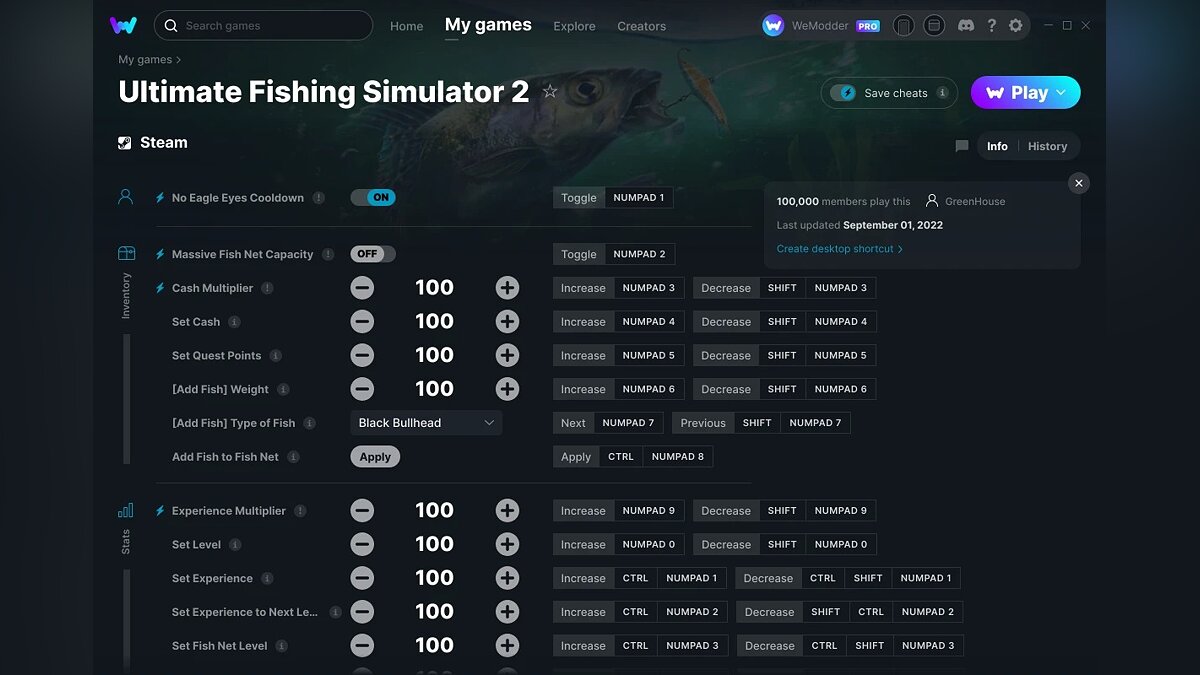 Ultimate Fishing Simulator 2 — Трейнер (+24) от 01.09.2022 [WeMod]