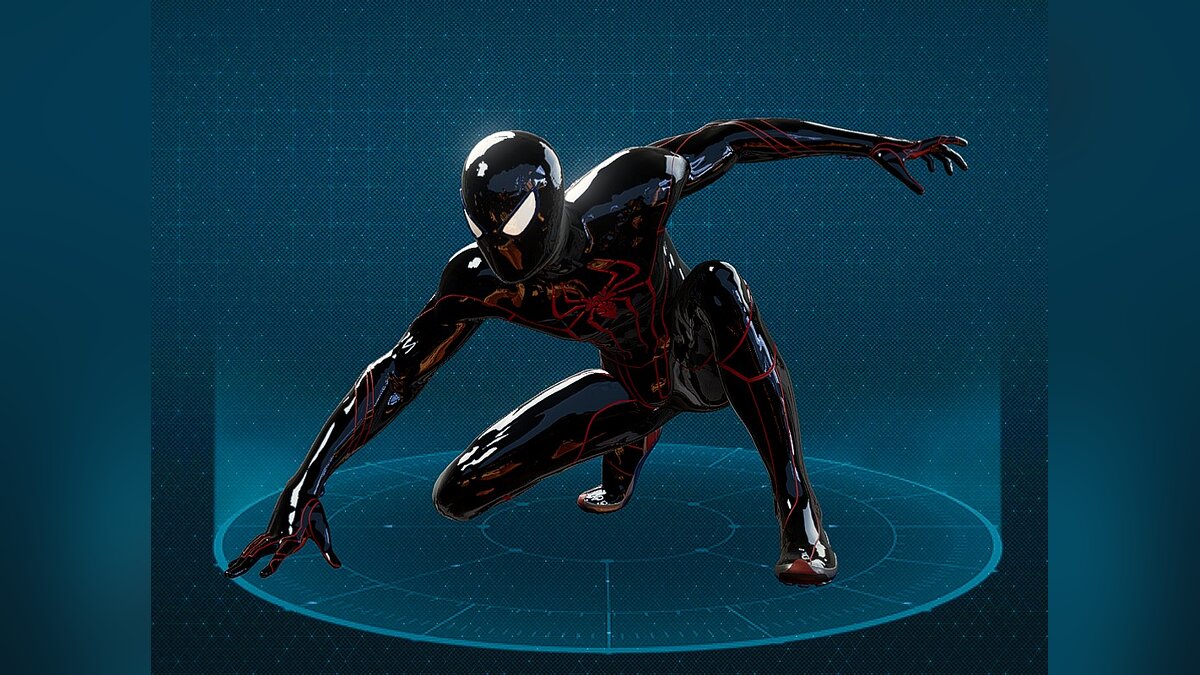 Marvel&#039;s Spider-Man Remastered — Блестящий черный костюм TASM с красными вставками