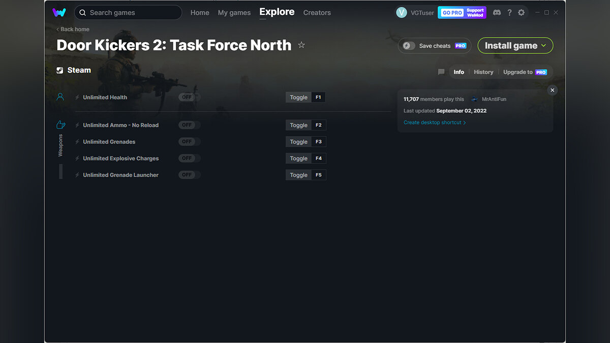 Door Kickers 2: Task Force North — Трейнер (+5) от 02.09.2022 [WeMod]