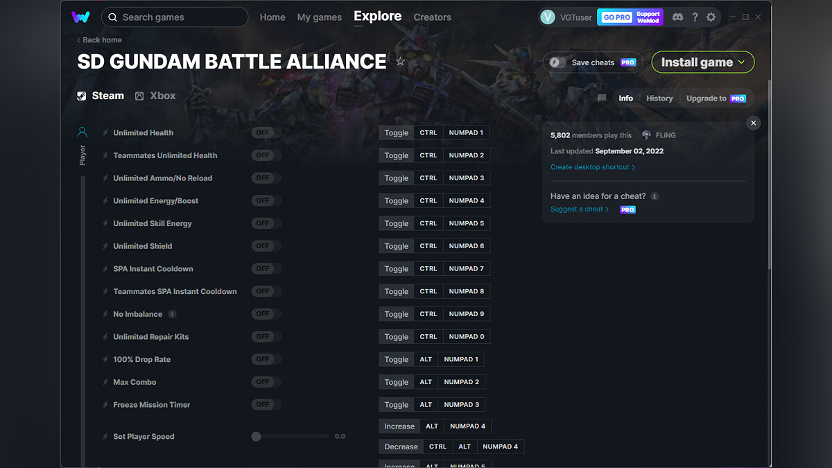SD Gundam Battle Alliance — Трейнер (+26) от 02.09.2022 [WeMod]