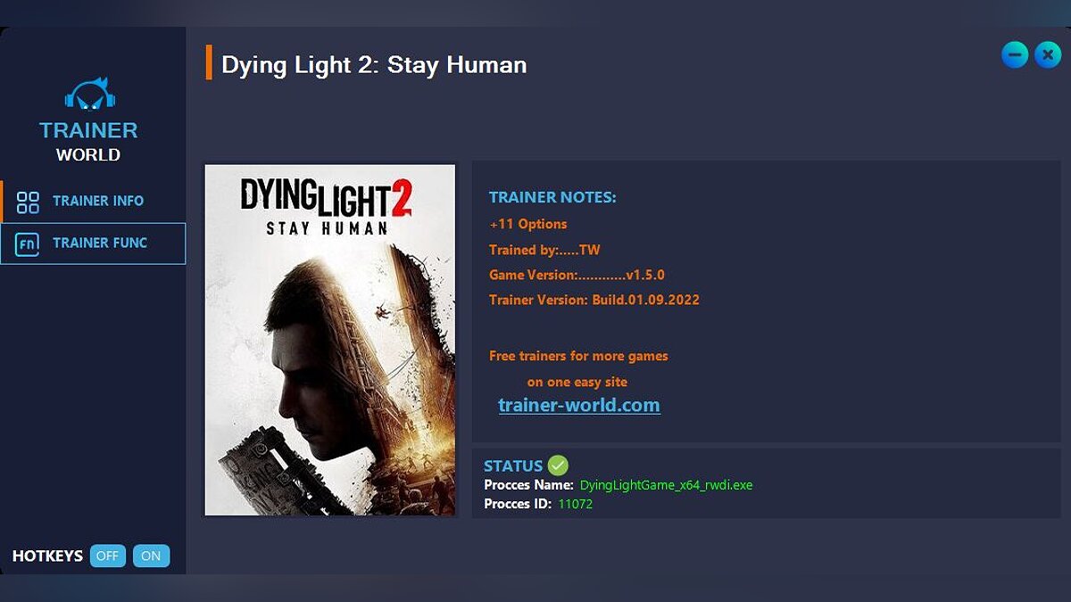 Dying Light 2 Stay Human —  Трейнер (+11) [v1.5.0] 