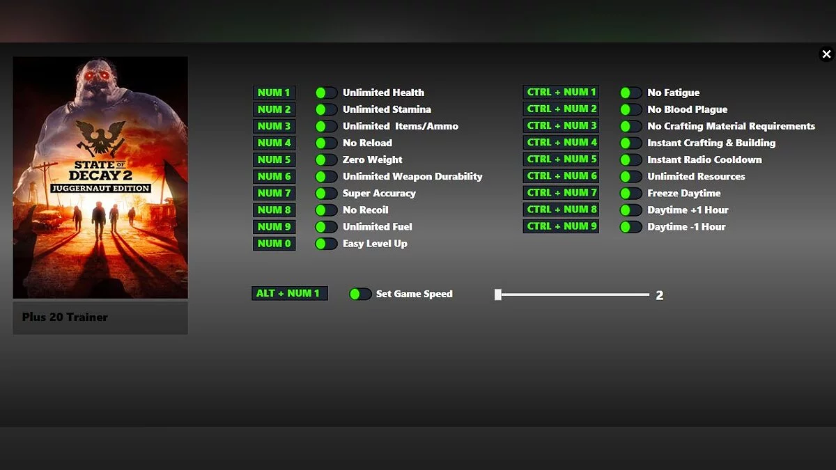 State of Decay 2: Juggernaut Edition — Трейнер (+20) от 05.09.2022