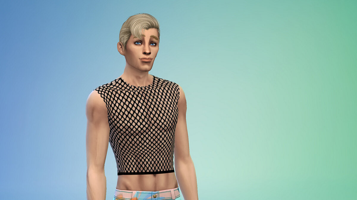 The Sims 4 — Мужская футболка в сеточку