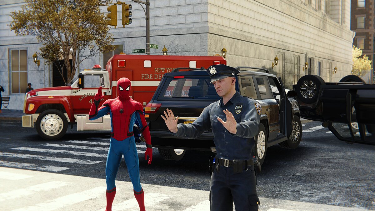 Marvel&#039;s Spider-Man Remastered — Точная форма и машины полиции Нью-Йорка