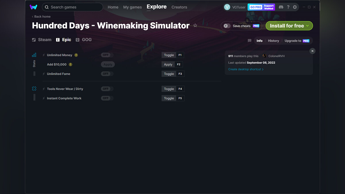Hundred Days - Winemaking Simulator — Трейнер (+5) от 08.09.2022 [WeMod]
