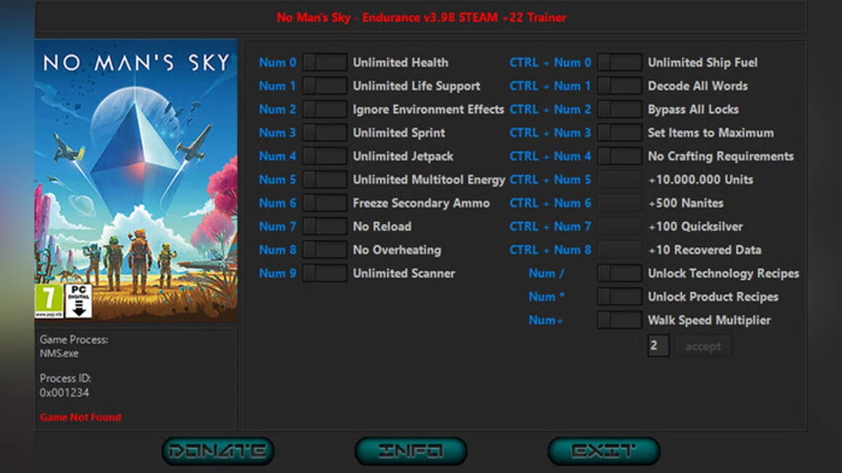 No Man&#039;s Sky — Трейнер (+22) [3.99.1]