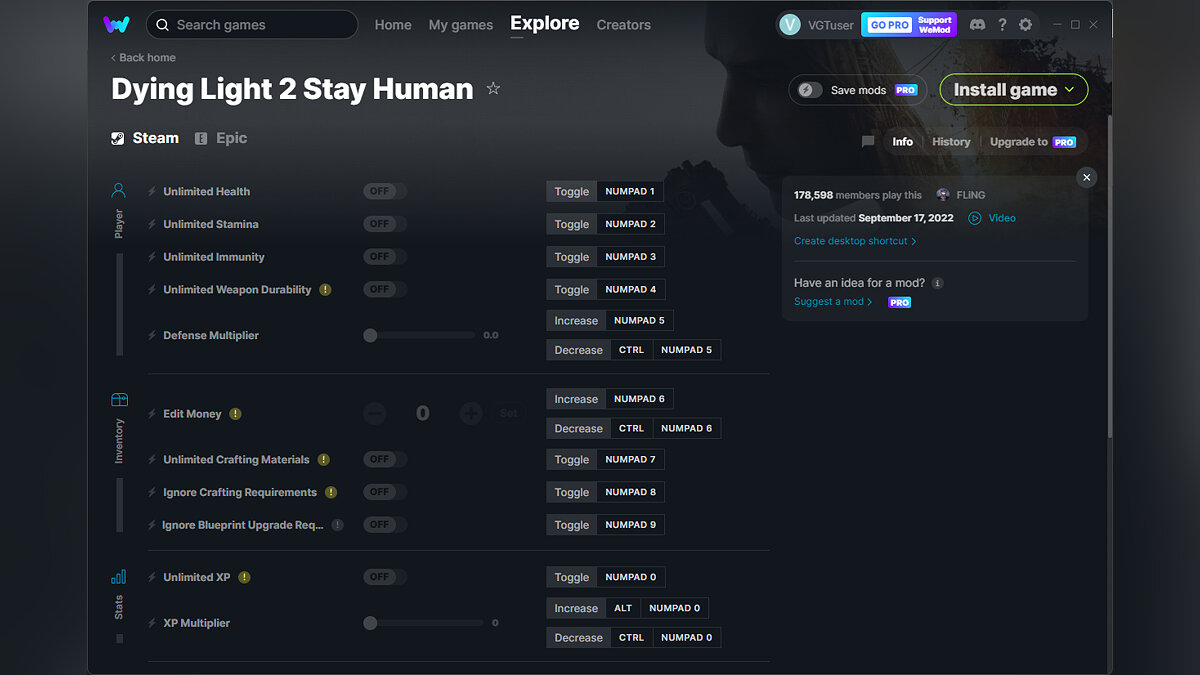 Dying Light 2 Stay Human — Трейнер (+20) от 17.09.2022 [WeMod]