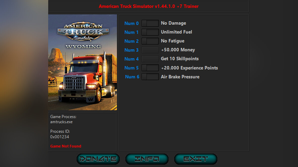 American Truck Simulator — Трейнер (+7) [1.45.3.16]