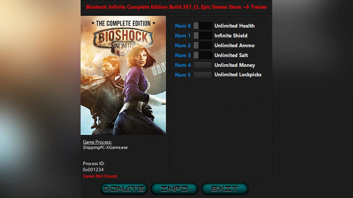 BioShock Infinite: Complete Edition — Трейнер (+6) [Build 307_CL]