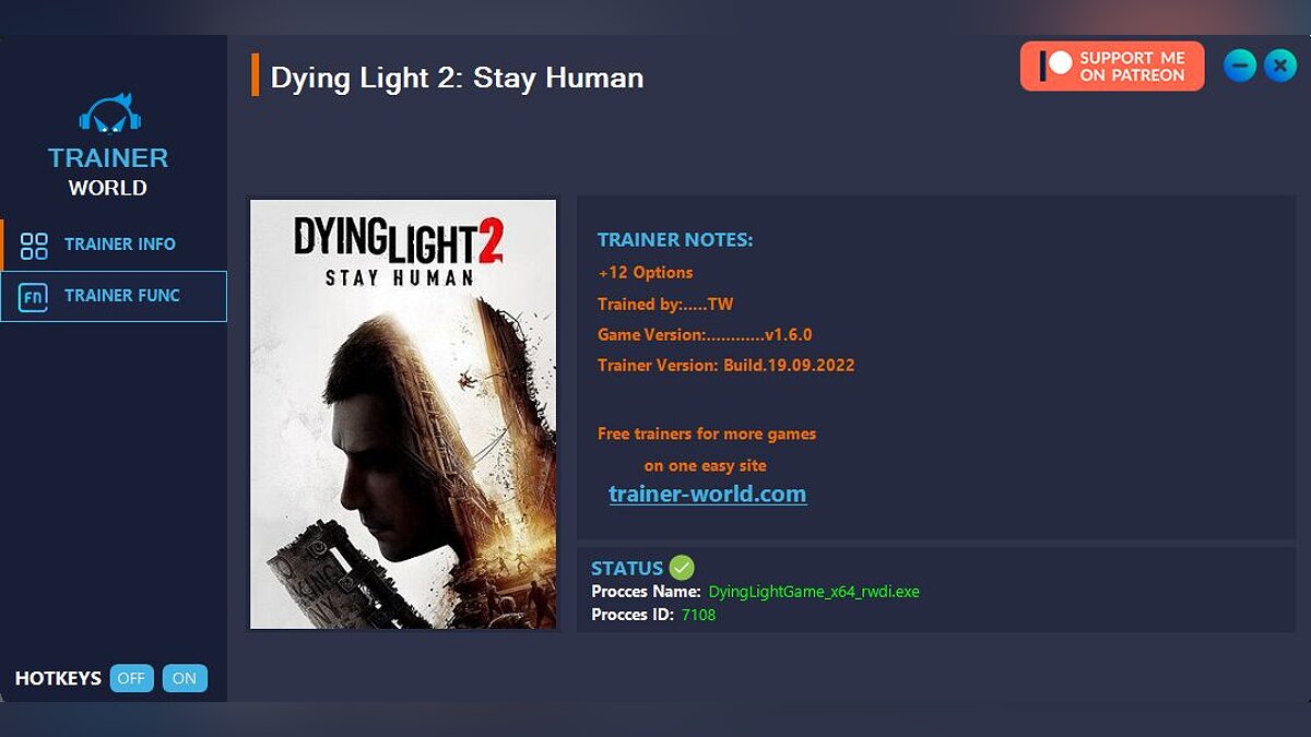Dying Light 2 Stay Human — Трейнер (+12) [v1.6.0]