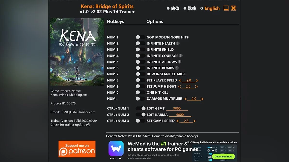 Kena: Bridge of Spirits — Трейнер (+14) [1.0 - 2.02]