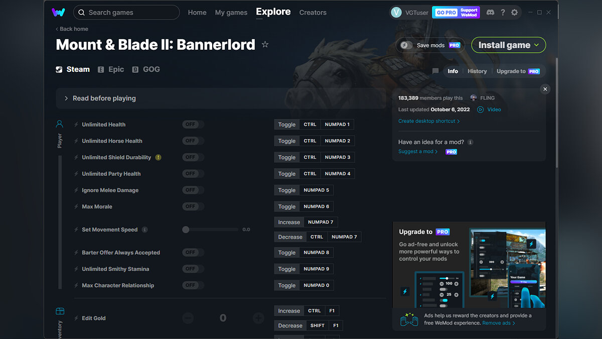 Mount &amp; Blade 2: Bannerlord — Трейнер (+33) от 06.10.2022 [WeMod]