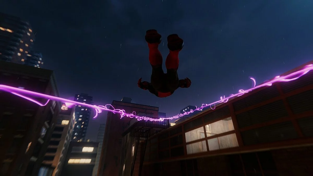 Marvel&#039;s Spider-Man Remastered — Фиолетовая светящаяся паутина