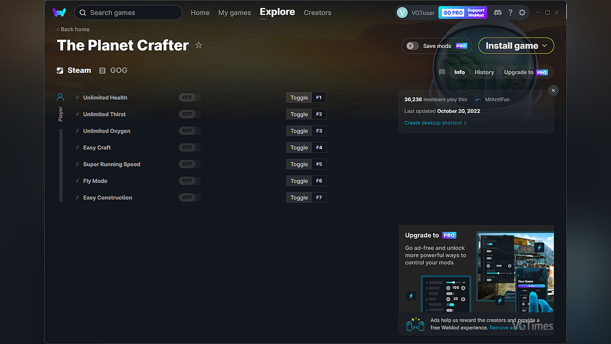 The Planet Crafter — Трейнер (+7) от 20.10.2022 [WeMod]
