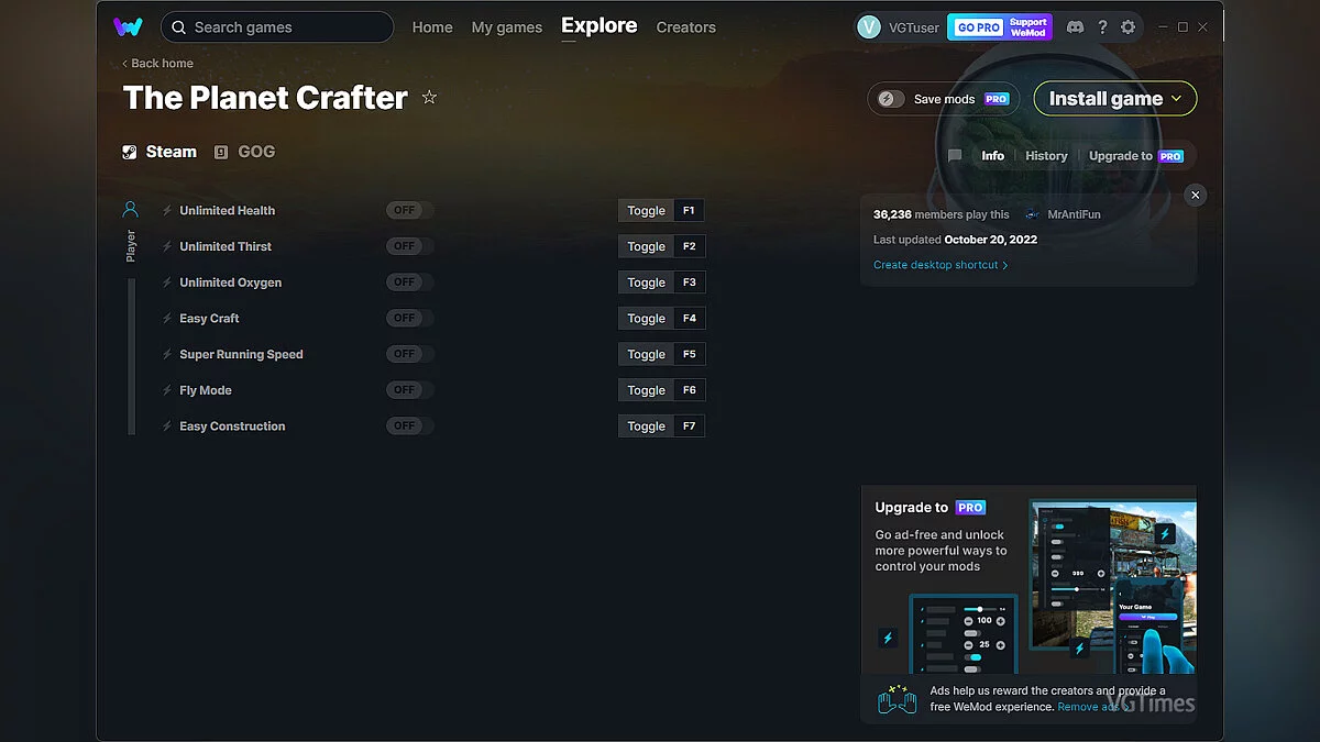 The Planet Crafter — Трейнер (+7) от 20.10.2022 [WeMod]