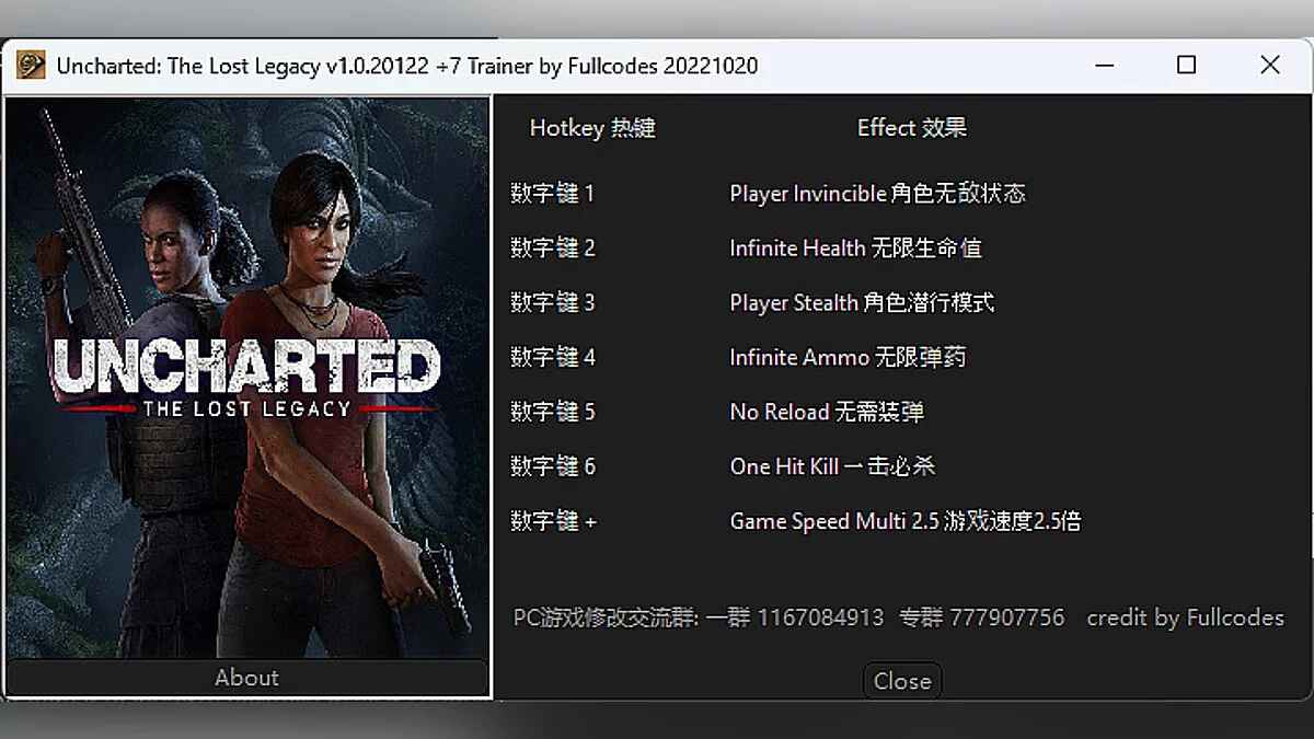 Uncharted: Legacy of Thieves Collection — Трейнер (+7) [1.0.20122]
