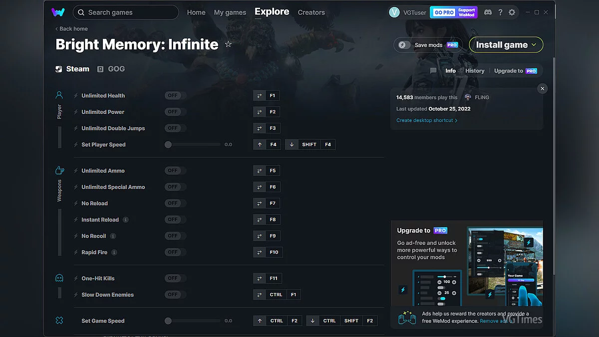 Bright Memory: Infinite — Трейнер (+14) от 25.10.2022 [WeMod]