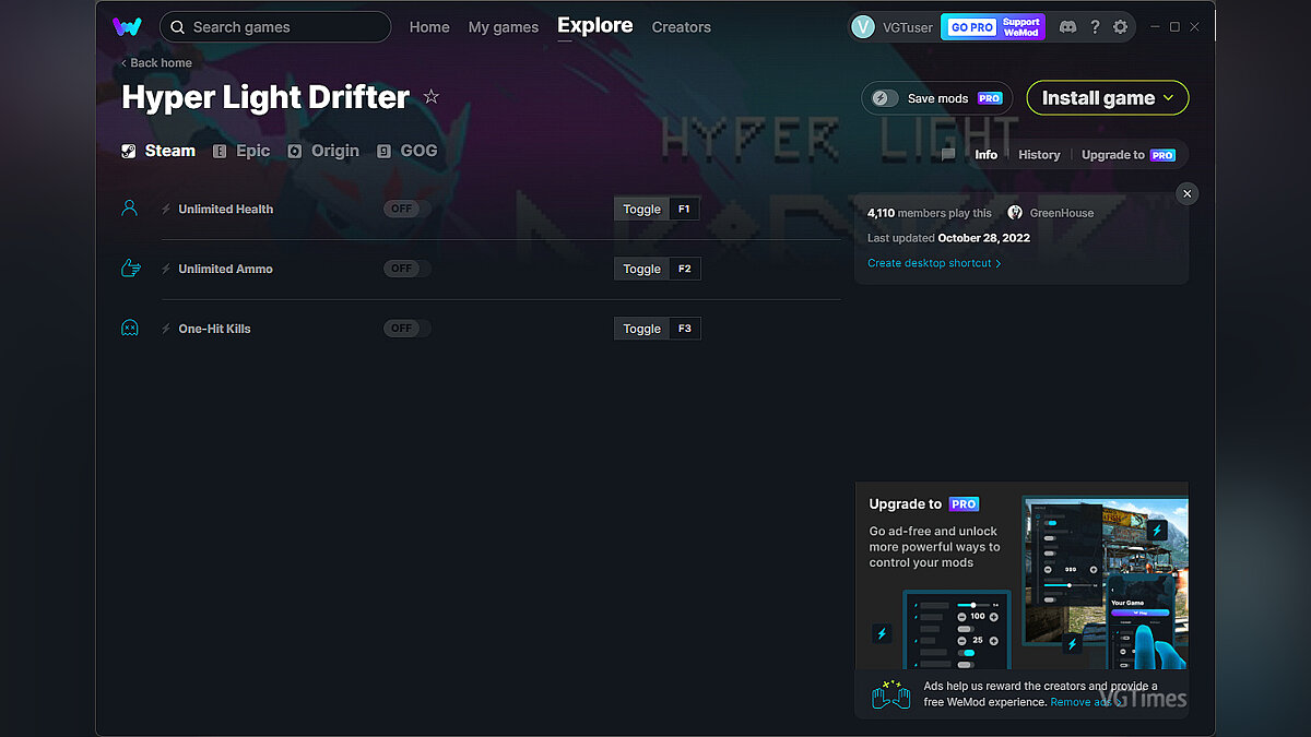 Hyper Light Drifter — Трейнер (+3) от 28.10.2022 [WeMod]