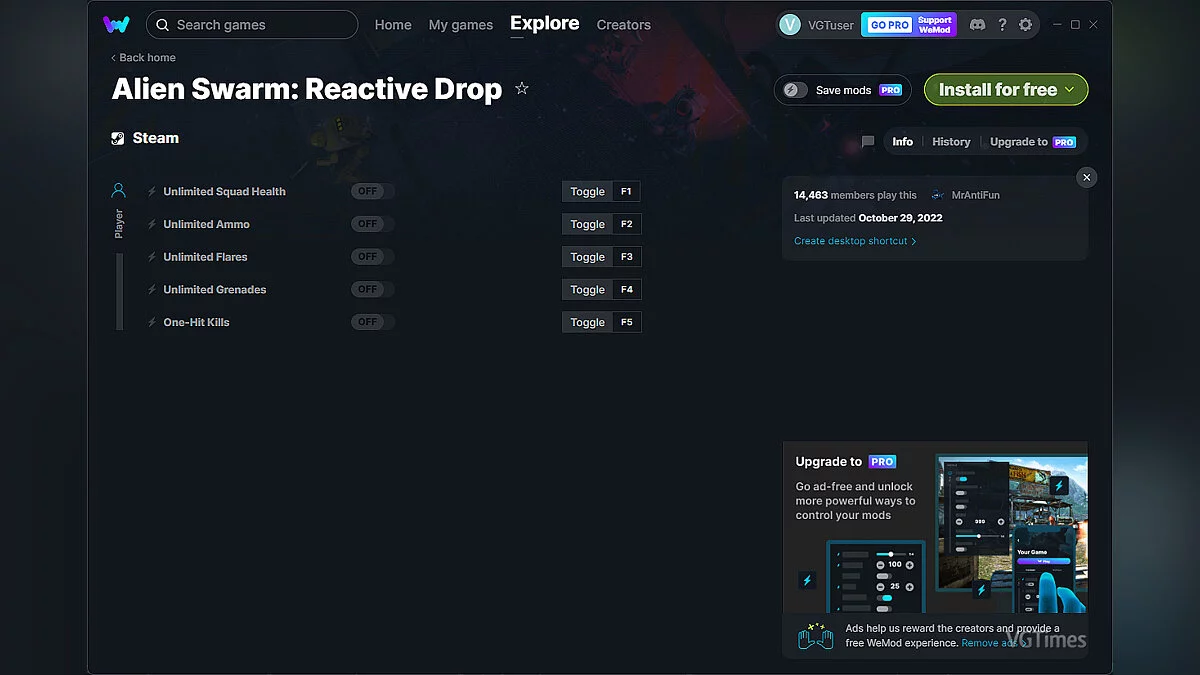 Alien Swarm: Reactive Drop — Трейнер (+5) от 29.10.2022 [WeMod]