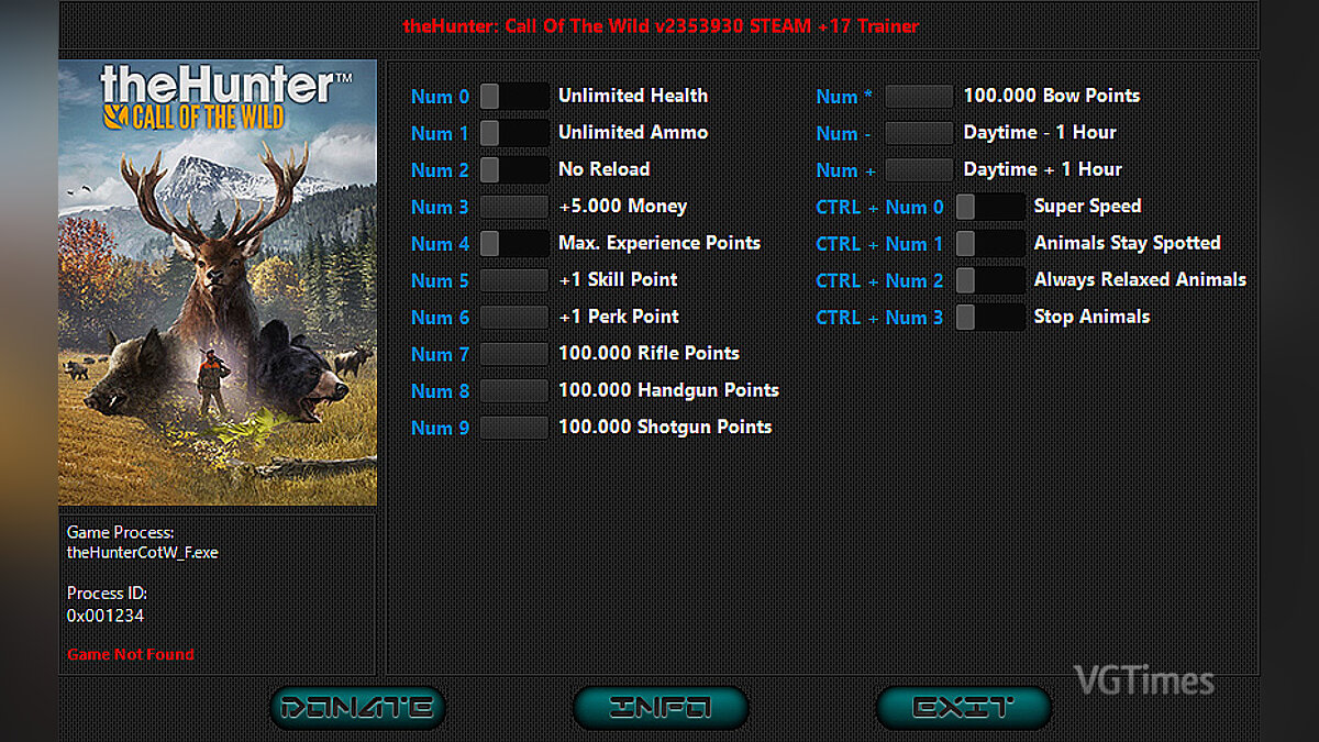 theHunter: Call of the Wild — Трейнер (+17) [2050156 - 2353930 Fixed: Steam & Epic]