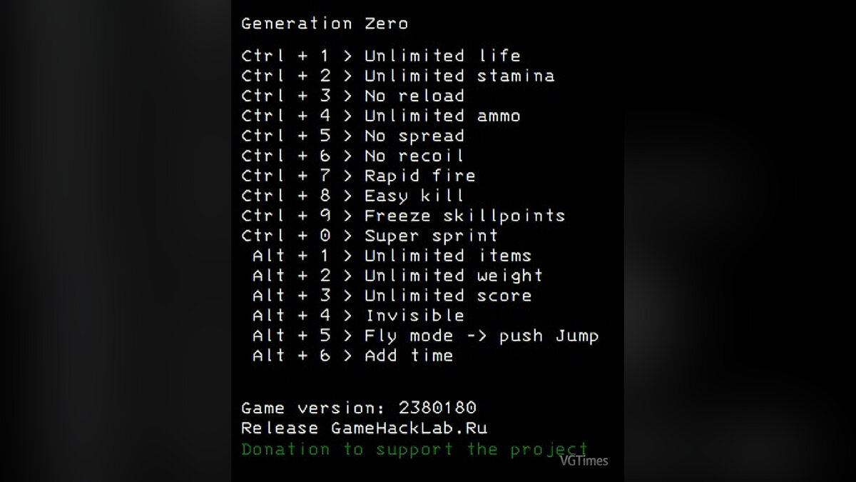 Generation Zero — Трейнер (+16) [2380180]