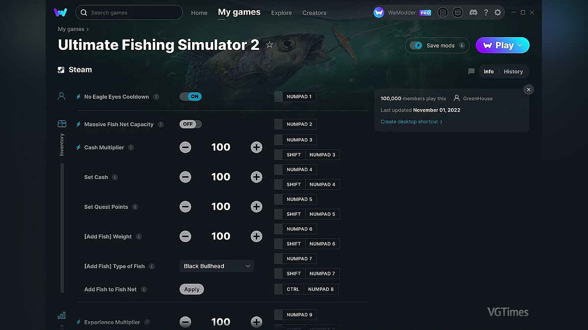 Ultimate Fishing Simulator 2 — Трейнер (+24) от 01.11.2022 [WeMod]