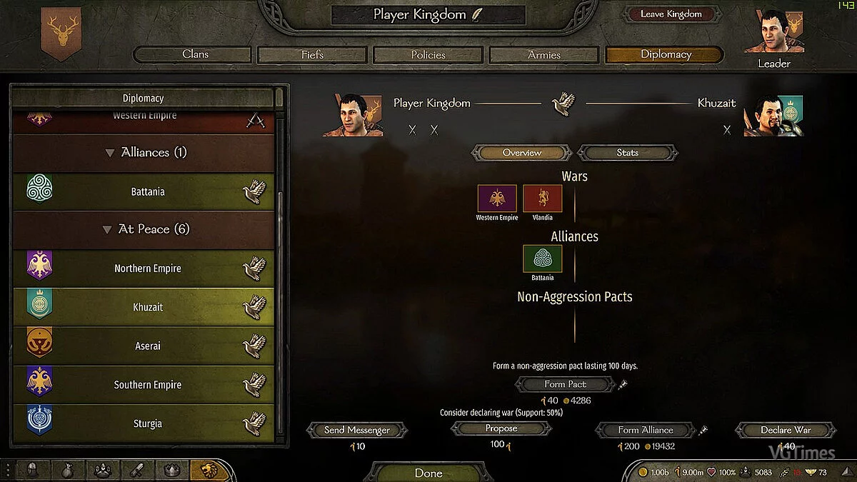 Mount &amp; Blade 2: Bannerlord — Дипломатия