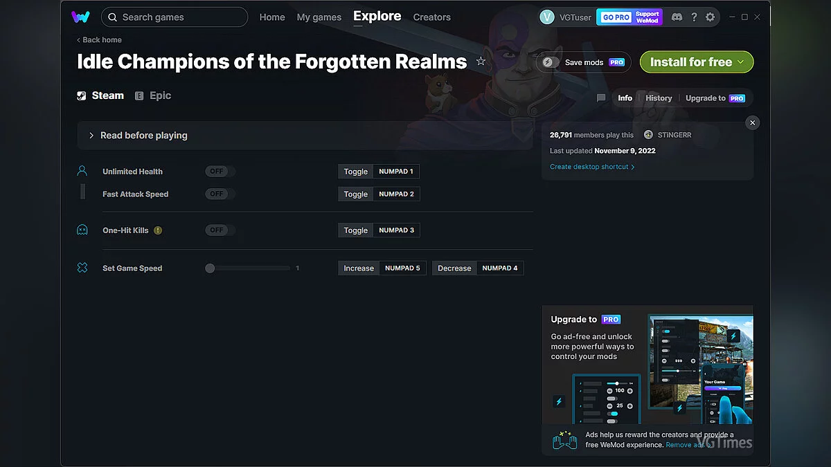 Idle Champions of the Forgotten Realms — Трейнер (+4) от 09.11.2022 [WeMod]