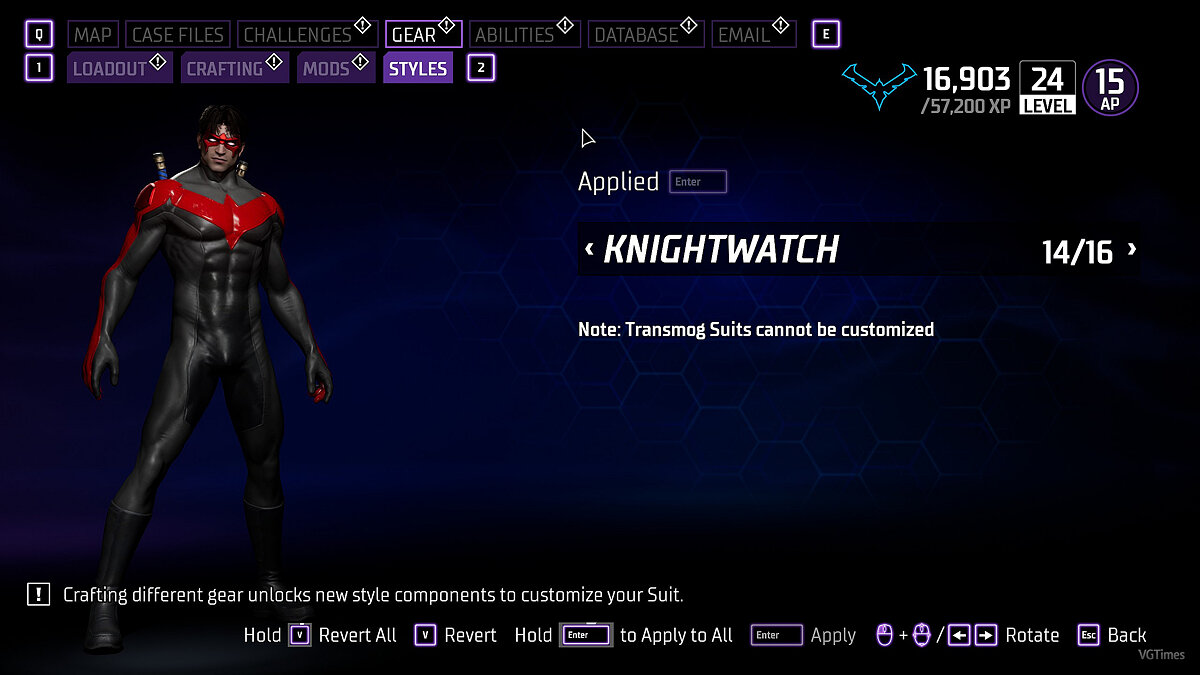Gotham Knights — Красный костюм Найтвинга New 52