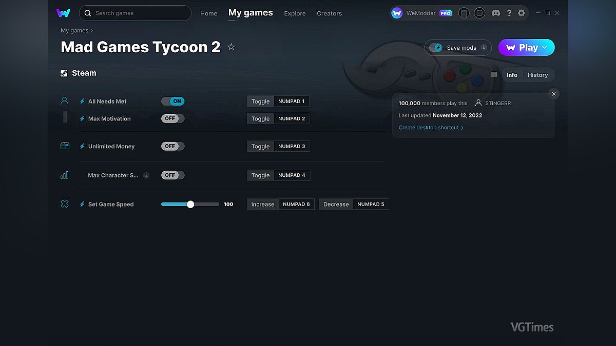 Mad Games Tycoon 2 — Трейнер (+5) от 12.11.2022 [WeMod]