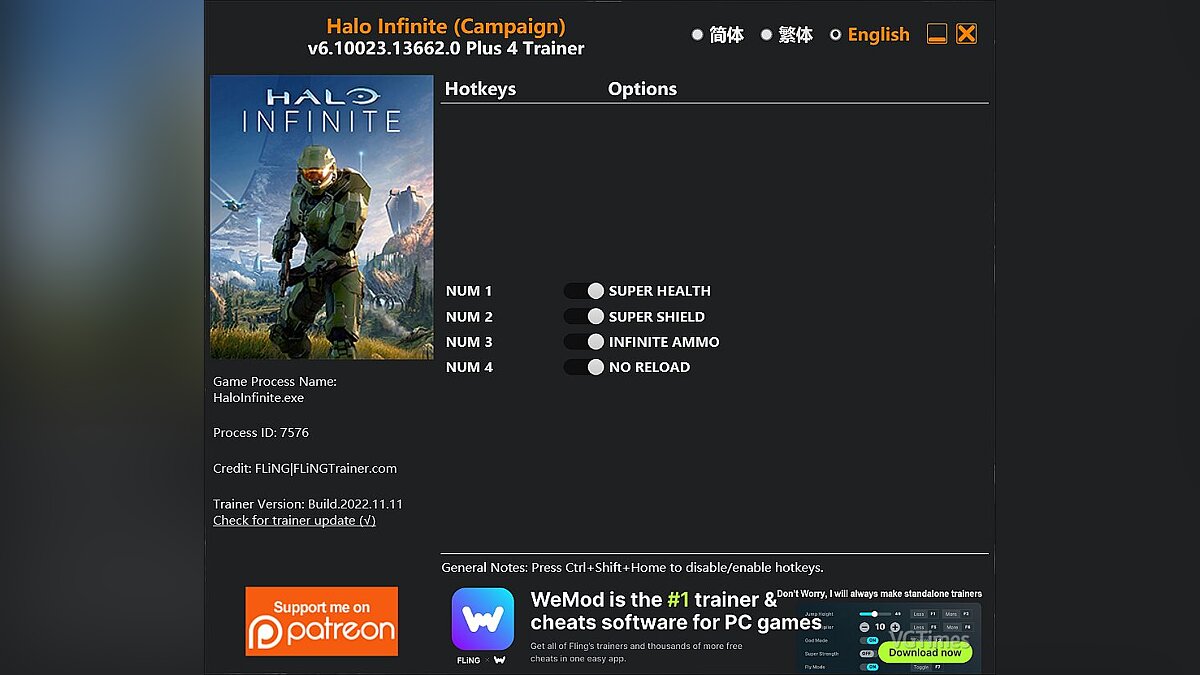 Halo Infinite — Трейнер (+4) [6.10020.13662.0]