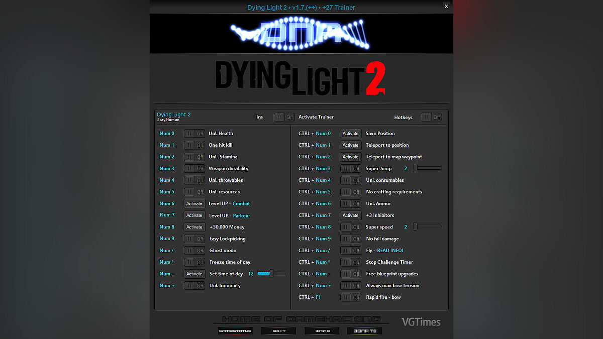 Dying Light 2 Stay Human — Трейнер (+27) [1.7]